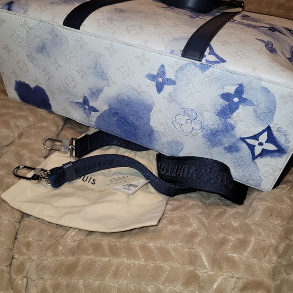 Louis Vuitton Virgil Abloh Watercolor Blue Canvas Giant Monogram Bag & Pouch - Picture 14 of 17